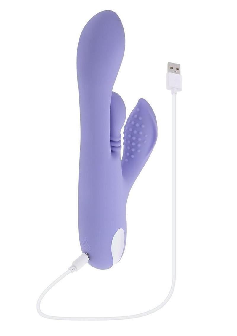 Playboy Nubbin Rubbin Rechargeable Silicone Triple Stimulation 3 Motor Vibrator with Clitoral Stimulator - Purple