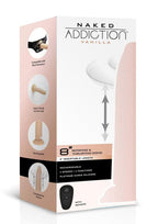 Naked Addiction Rotating & Thrusting Vibrating Rechargeable Silicone Dong with Remote Control 8in - Vanilla