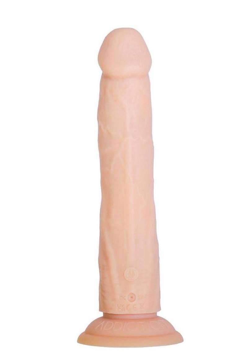 Naked Addiction Rotating & Thrusting Vibrating Rechargeable Silicone Dong with Remote Control 8in - Vanilla