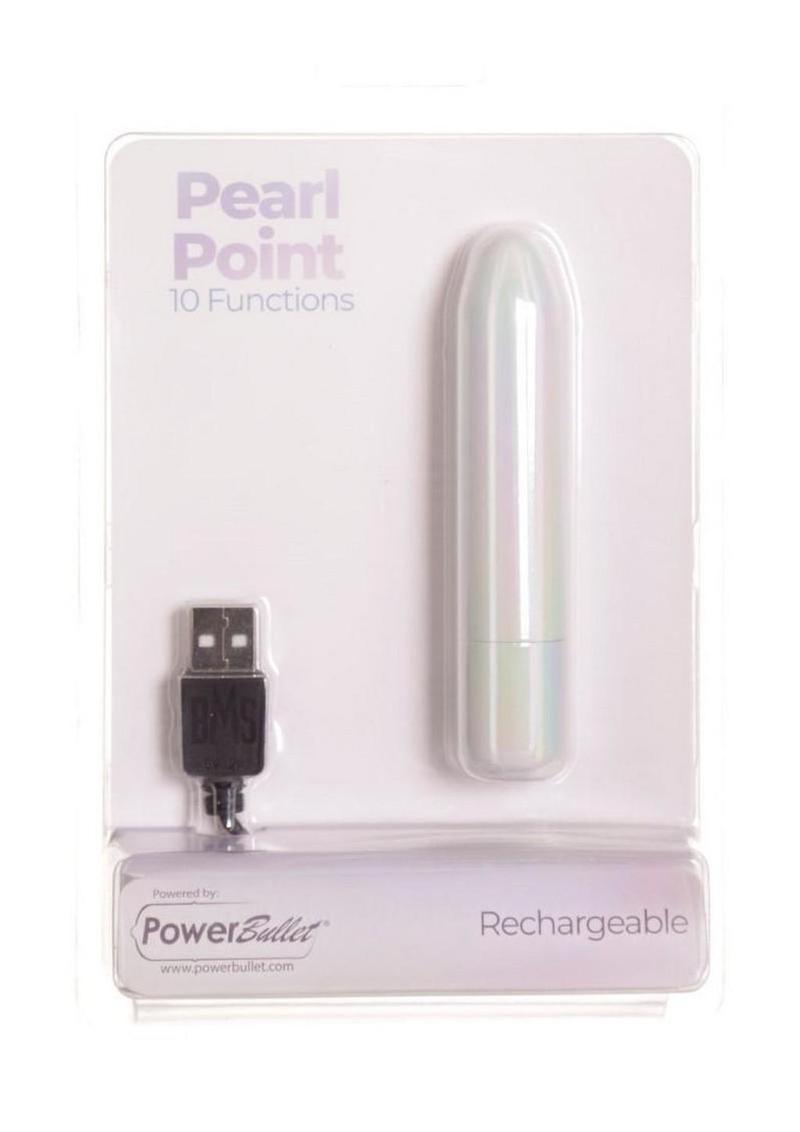 PowerBullet Pearl Point Rechargeable Bullet - Pearlescent White