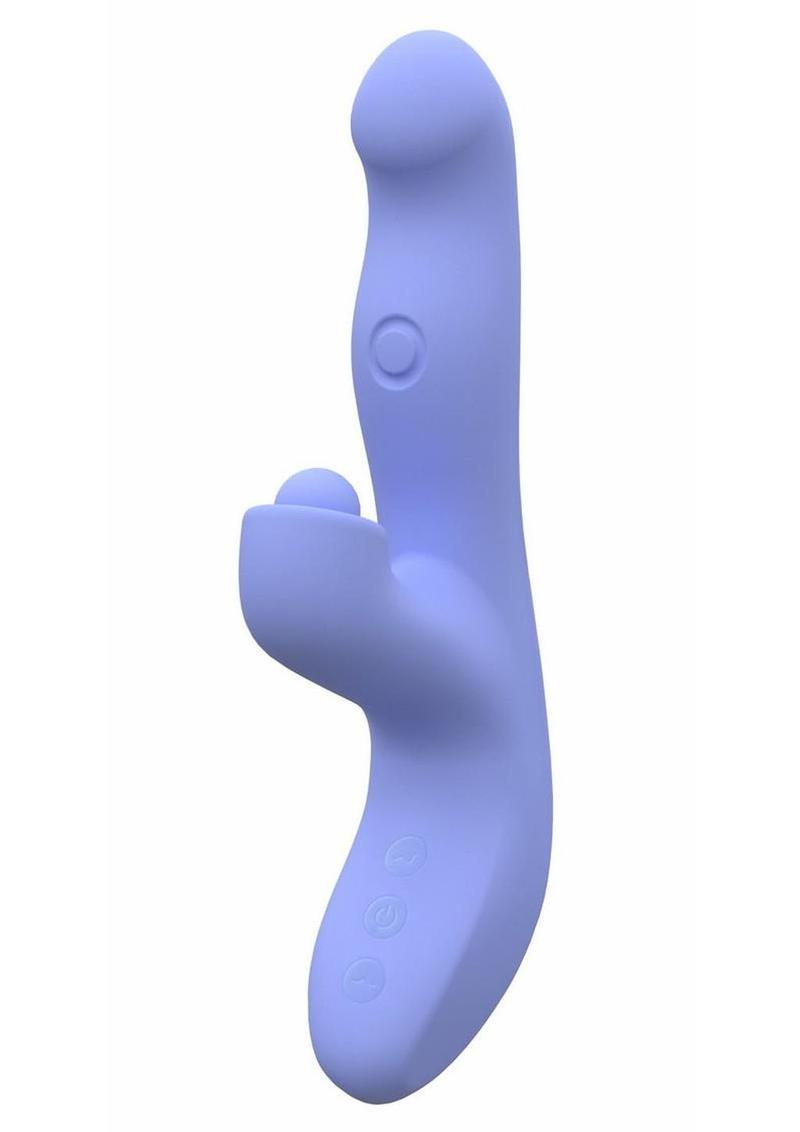 Blush Collection Simone Rechargeable Silicone Tapping Rabbit Vibrator - Blue
