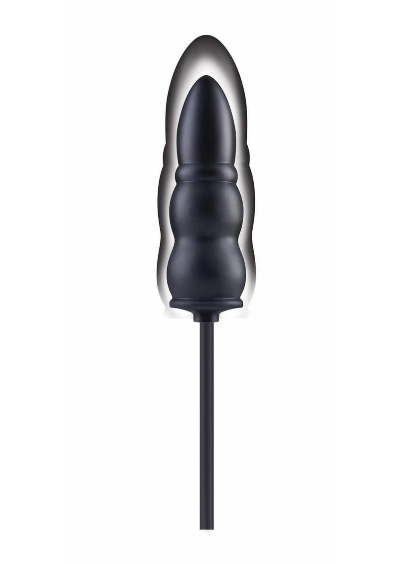 Size Up Ripple Inflatable Silicone Anal Probe 5.5in - Black