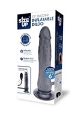 Size Up Ripple Inflatable Silicone Dildo 7.5in - Black
