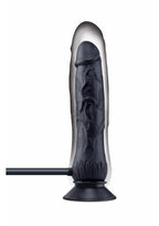 Size Up Ripple Inflatable Silicone Dildo 7.5in - Black