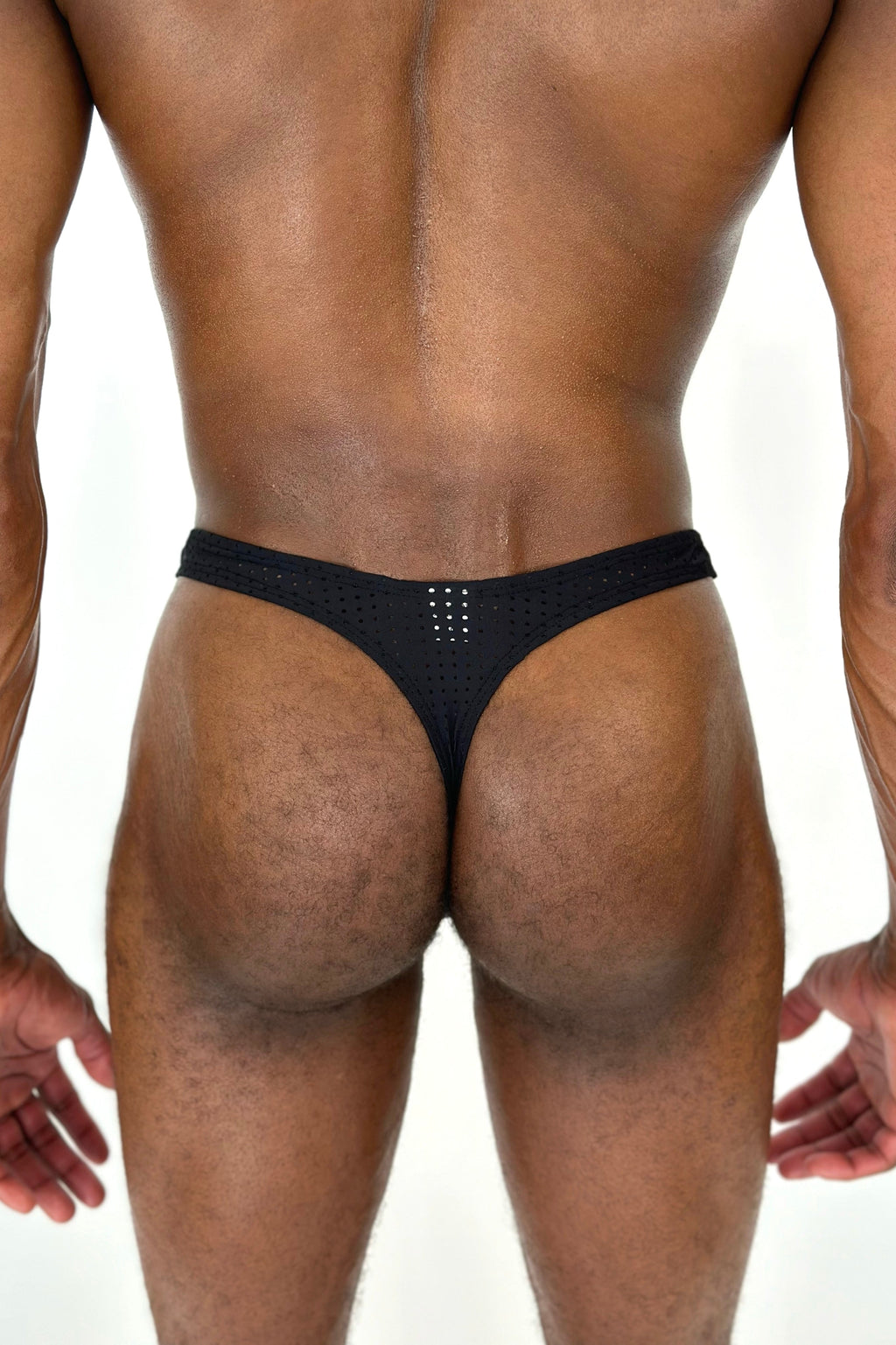 Alfons Dovana Black Mesh Thong