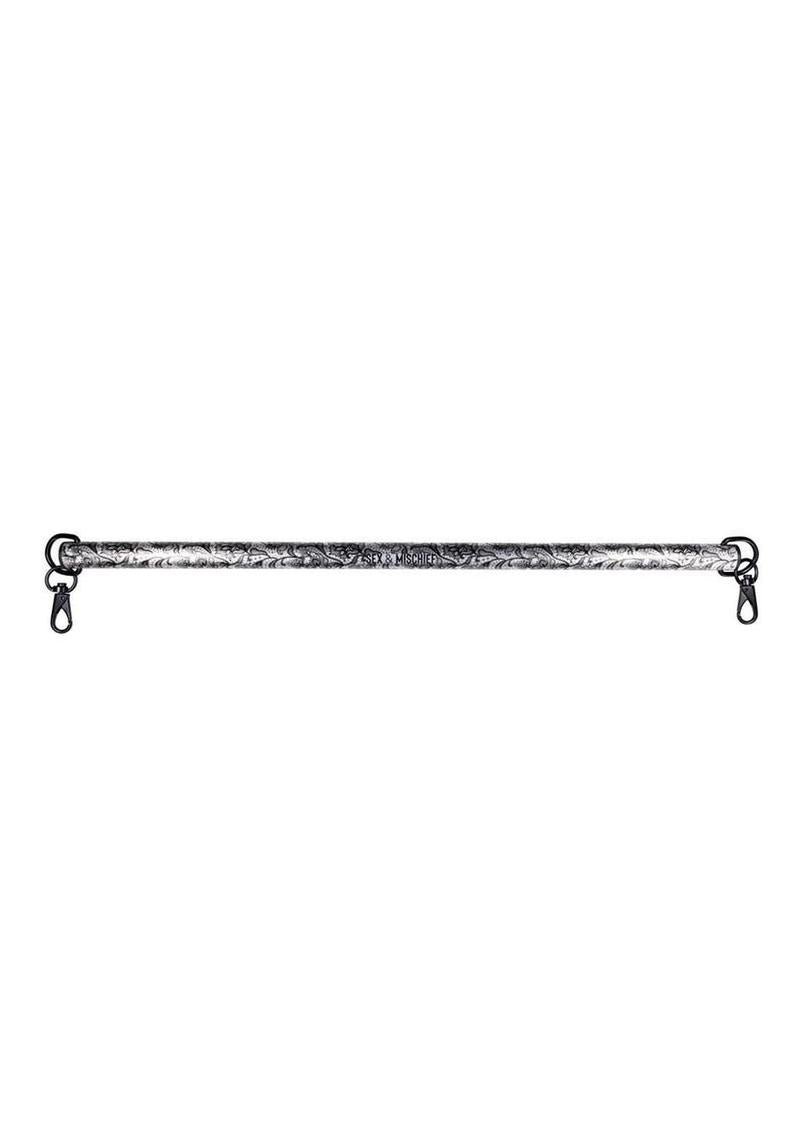 Sex & Mischief Lace Spreader Bar - Silver/Black