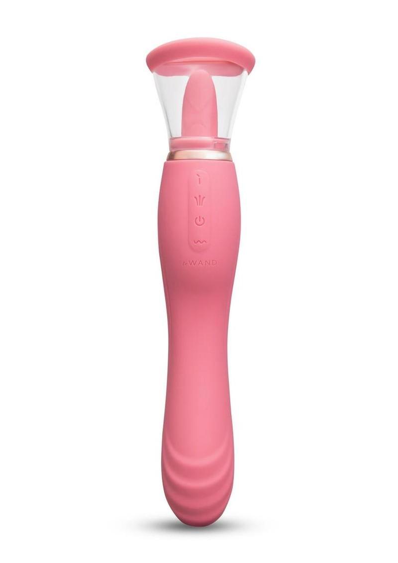 Le Wand Lick Silicone Rechargeable Vibrating Tongue - Rose Pink