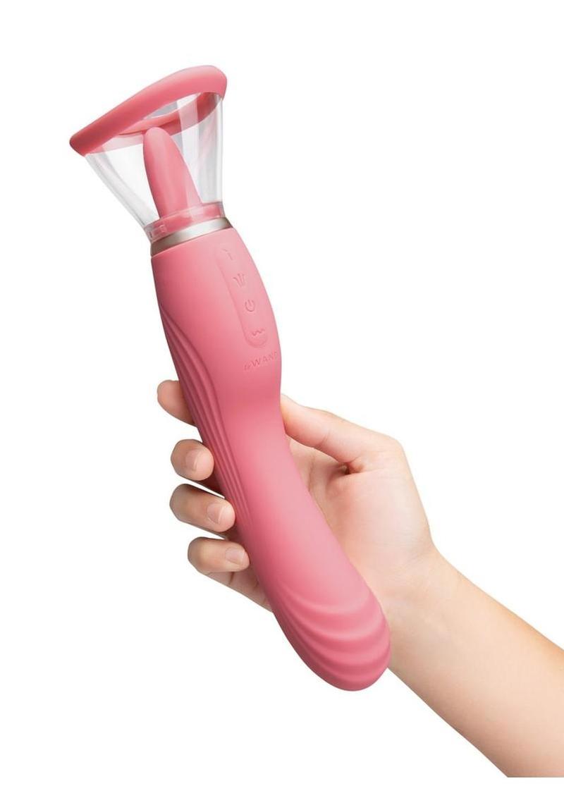 Le Wand Lick Silicone Rechargeable Vibrating Tongue - Rose Pink