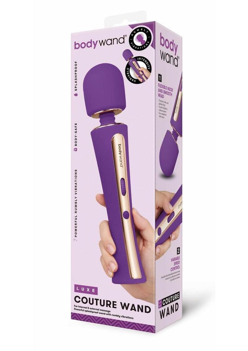 Bodywand Luxe Couture Silicone Rechargeable Wand Massager - Purple