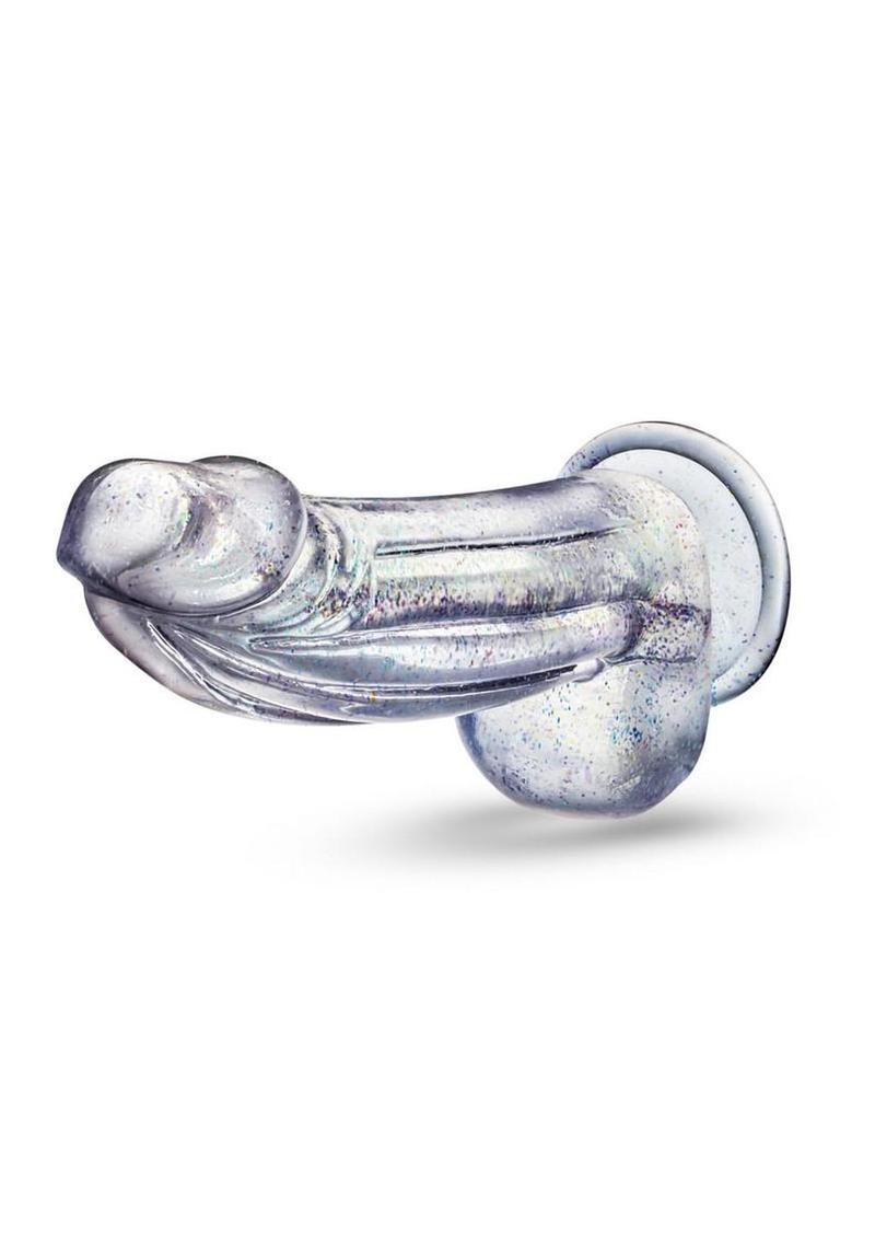 Naturally Yours Bling Dildo with Balls 7.5in - Sparkling Clear