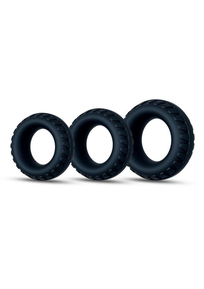 Performance Plus Drift Silicone Cock Rings (3 Piece Set) - Black