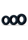 Performance Plus Drift Silicone Cock Rings (3 Piece Set) - Black