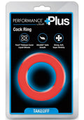 Performance Plus Takeoff Silicone Cock Ring - Red/Black