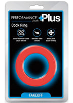 Performance Plus Takeoff Silicone Cock Ring - Red/Black