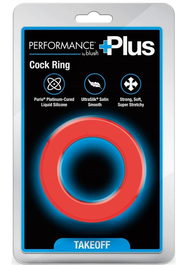 Performance Plus Takeoff Silicone Cock Ring - Red/Black