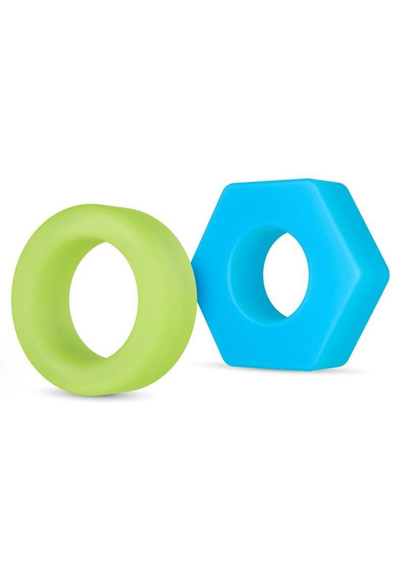 Performance Plus Flash Silicone Glow in the Dark Cock Ring Set (2 Piece) - Assorted Colors