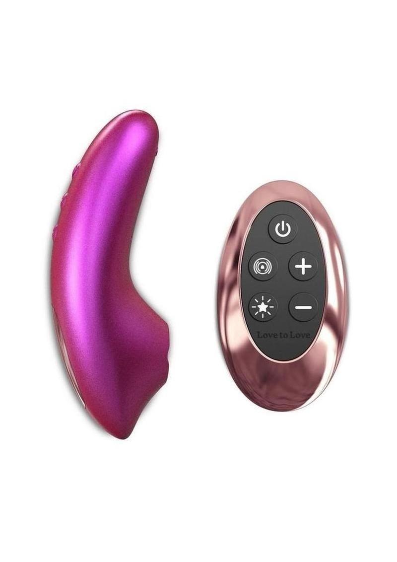 Love To Love Dreamer Silicone Rechargeable Sense Touch Vibrator with Remote - Iridescent Berry