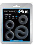 Performance Plus Throttle Silicone Cock Ring Set (3 Piece) - Black