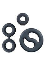 Performance Plus Throttle Silicone Cock Ring Set (3 Piece) - Black