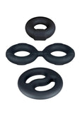 Performance Plus Throttle Silicone Cock Ring Set (3 Piece) - Black
