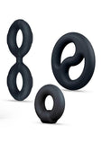Performance Plus Throttle Silicone Cock Ring Set (3 Piece) - Black