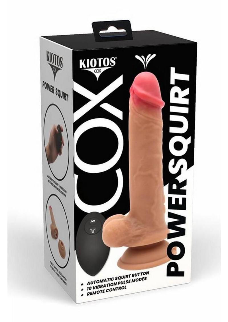 Kiotos Cox Power Squirt Vibration Rechargeable Silicone Dildo with Remote Control - Vanilla