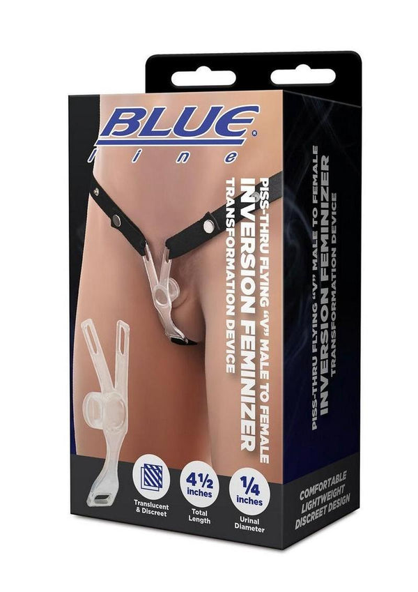 Blueline Piss-Thru Flying "V" Male to Female Inversion Feminizer Transformation Device - Clear