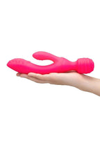 Together Tri Delight Dual-Ended Rechargeable Silicone Triple Stim Wand & Rabbit Vibrator - Pink