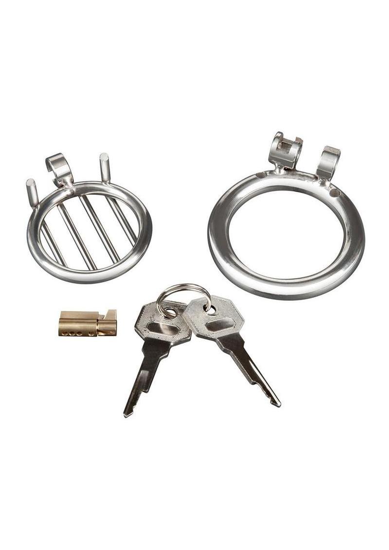 Blueline Stainless Steel Inverted Micro Jail Time Chastity Cage - Silver