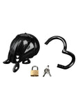 Blueline Full Restraint Silicone Cock and Balls Chastity Device 100% Coverage - Black