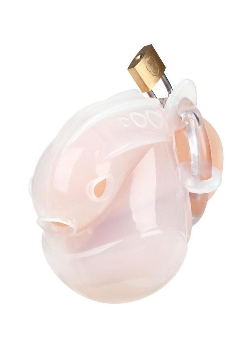 Blueline Full Restraint Silicone Cock and Balls Chastity Device 100% Coverage - White