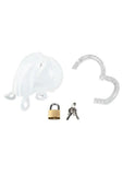 Blueline Full Restraint Silicone Cock and Balls Chastity Device 100% Coverage - White