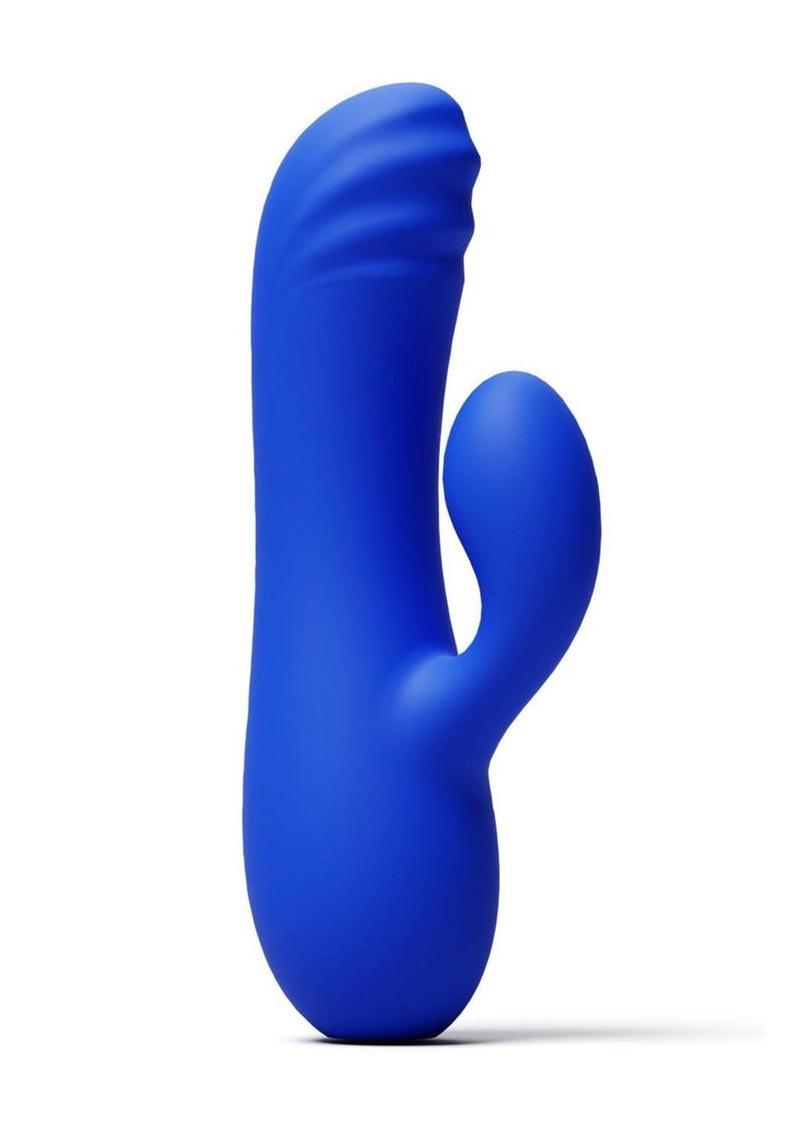 Gold-n-Dreams Sabrina Rechargeable Silicone Rabbit Vibrator - Blue