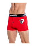 Playboy Men's Varsity Boxer Briefs - Red/White
