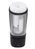 Playboy Side Piece Rechargeable Silicone Warming Sliding Stroker - Black