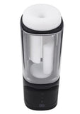 Playboy Side Piece Rechargeable Silicone Warming Sliding Stroker - Black
