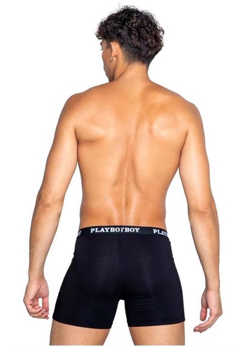 Playboy Men's Tuxedo Classic Boxer - Black/White