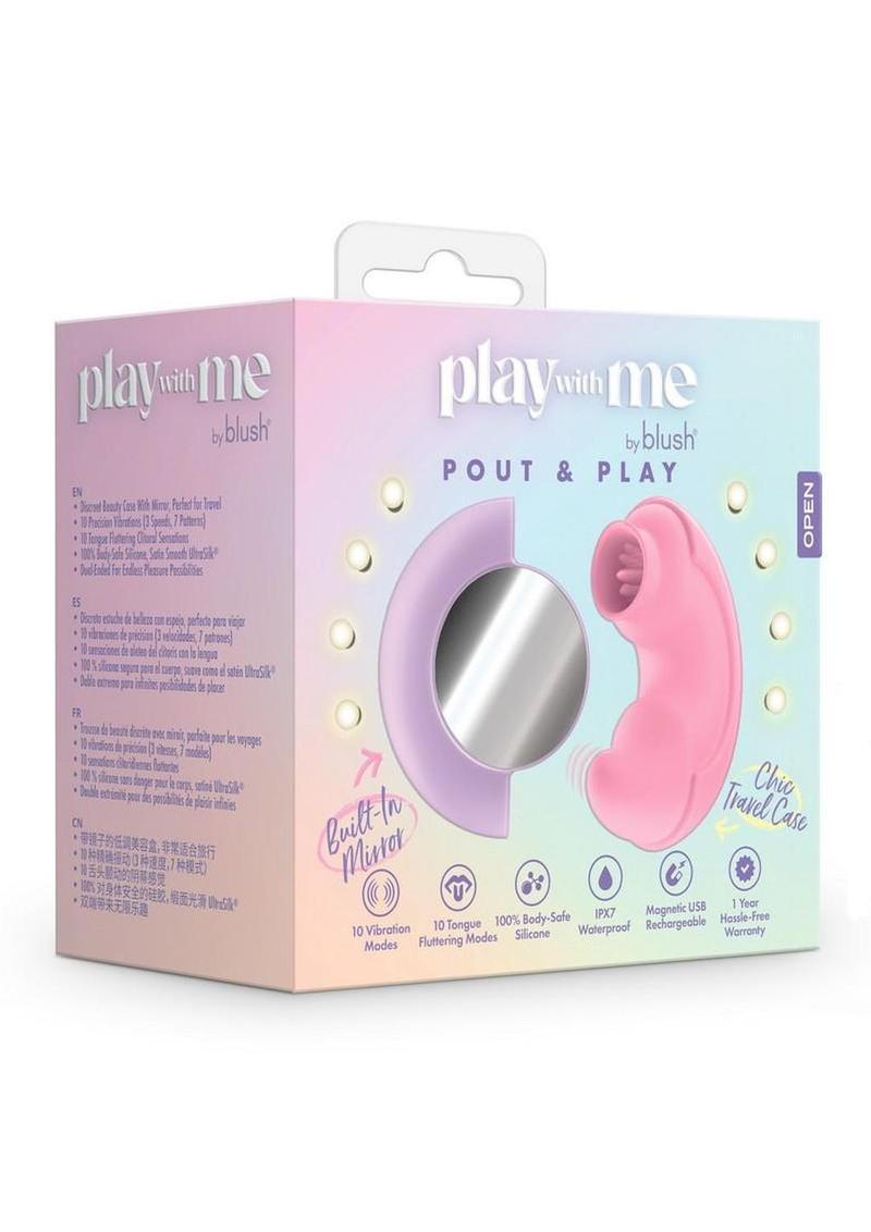 Play With Me Pout & Play Rechargeable Silicone Dual End Vibrator - Pink