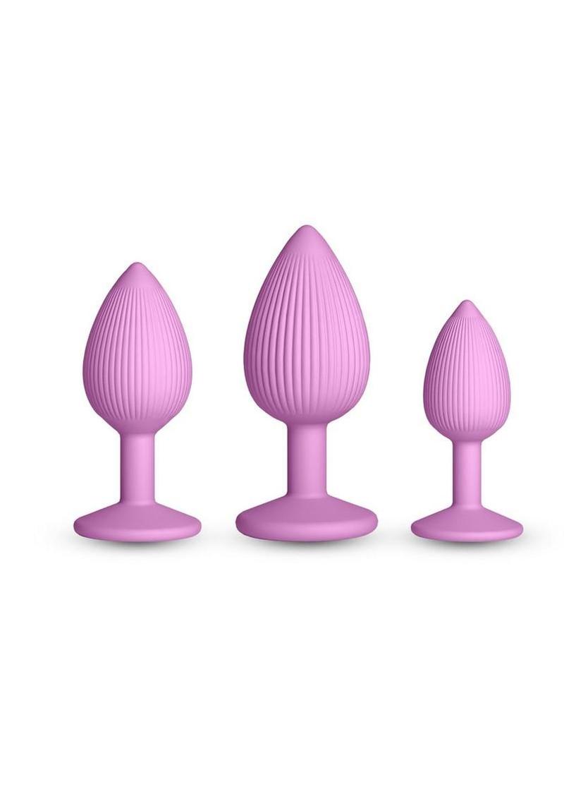 INYA Triple Ace Kit Silicone Lube Channel Anal Plugs (3 Piece) - Pink