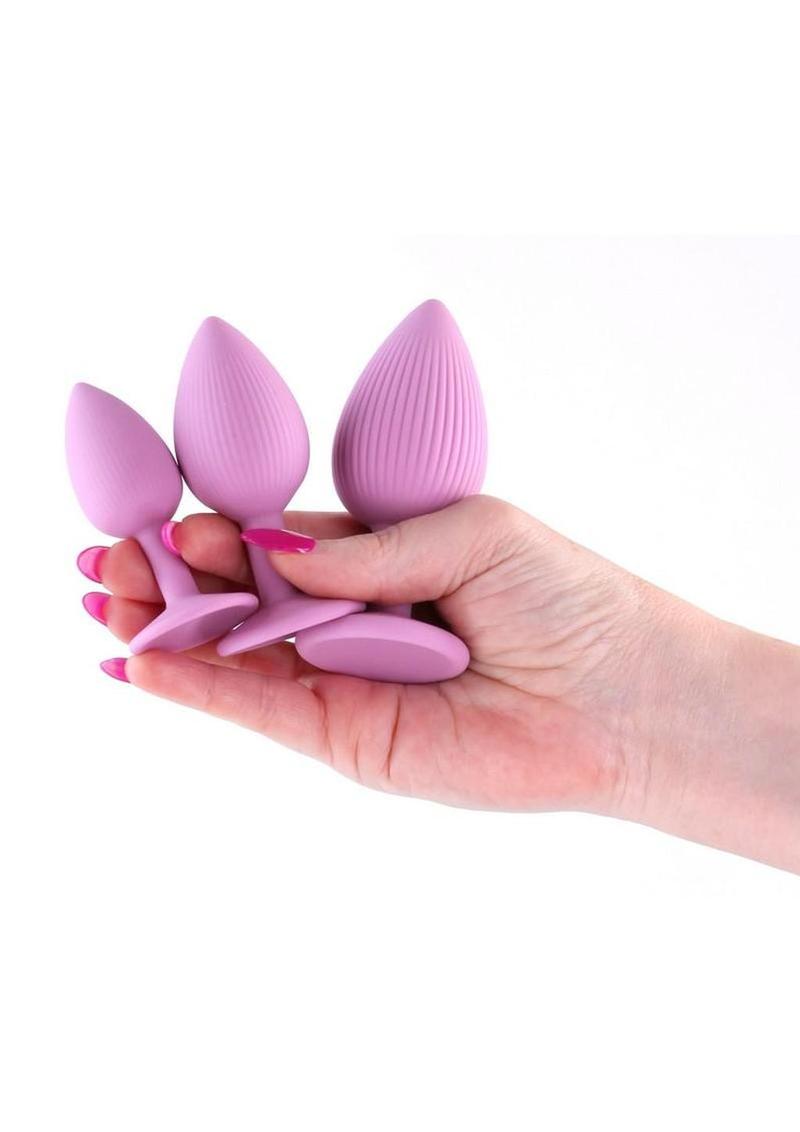INYA Triple Ace Kit Silicone Lube Channel Anal Plugs (3 Piece) - Pink
