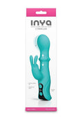 INYA Cyberluxe Rechargeable Silicone Rabbit Vibrator - Aqua