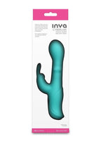 INYA Cyberluxe Rechargeable Silicone Rabbit Vibrator - Aqua