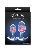 Cosmic Glams Silicone Anal Plug Kit (2pc Set) - Pink