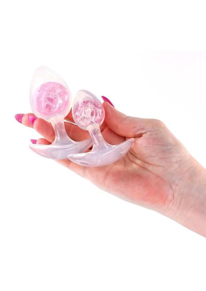 Cosmic Glams Silicone Anal Plug Kit (2pc Set) - Pink
