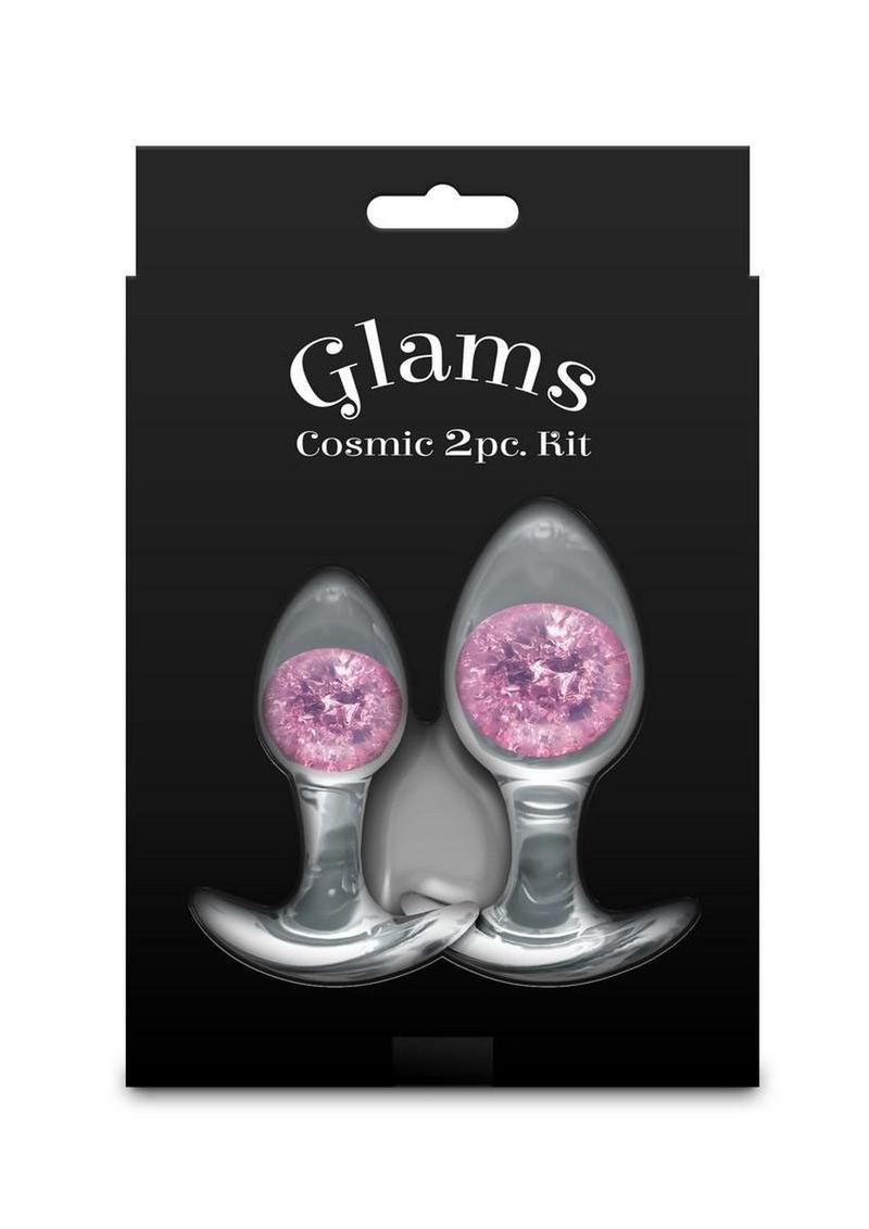 Cosmic Glams Silicone Anal Plug Kit (2pc Set) - Pink