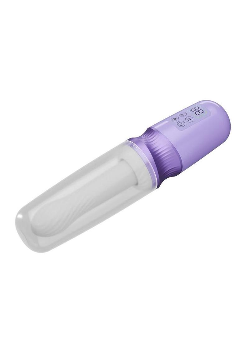 Temptasia Violet Vixen Rechargeable Silicone Thrusting Dildo Vibrator with Mount - Purple