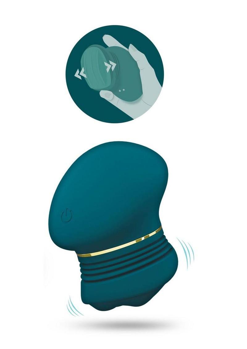Blush Collection Riana Rechargeable Silicone Clitoral Stimulator - Dark Teal