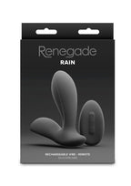 Renegade Rain Rechargeable Silicone Prostate and Taint Massager with Remote Control - Black