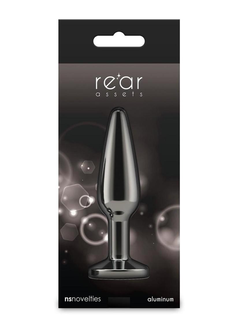 Rear Assets Chrome Tapered Anal Plug - Medium - Gray