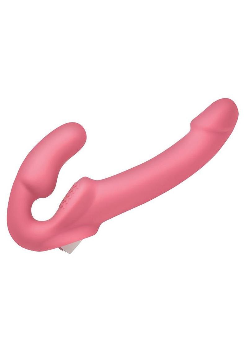 Simply Sweet Candy Crush Vibrating Rechargeable Silicone Strapless Strap-On - Pink